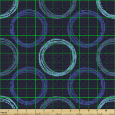 Geometrik Parça Kumaş Dairesel Çizimlerden Tekrarlı Görsel