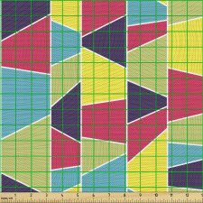 Geometrik Parça Kumaş Yamuk Şekillerden Mozaik Görünümlü Afiş