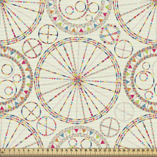 Geometrik Parça Kumaş Farklı Düzenli Şekiller Rengarenk Model