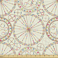 Geometrik Parça Kumaş Farklı Düzenli Şekiller Rengarenk Model