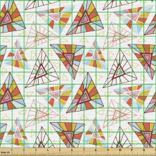 Geometrik Parça Kumaş Rengarenk Saykodelik Süsleme Üçgenler