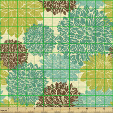 Çiçek Parça Kumaş Farklı Boylarda ve Renklerde Bitki Örüntüsü