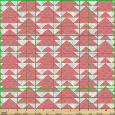 Botanik Parça Kumaş Geometrik Üçgen Şeklinde Çam Ağaçları Model