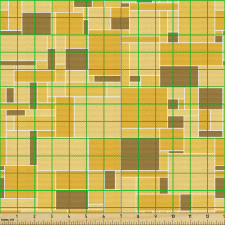 Desen Parça Kumaş Geometrik Şekilli Sarı Grafik Duvar Kağıdı