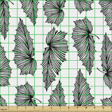 Orman Temalı Parça Kumaş Düz Arka Planda Renksiz Yapraklar