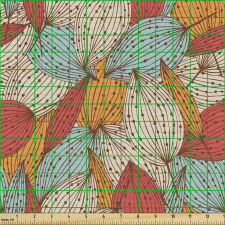 Sonbahar Temalı Parça Kumaş Üst Üste Binmiş Yapraklar Örüntüsü