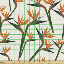 Botanik Temalı Parça Kumaş Cennet Kuşu Çiçeği Motifi Örüntüsü