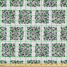 Soyut Parça Kumaş Gri Zeminde Geometrik Düzenlenmiş Noktacıklar