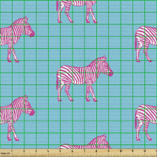 Hayvanlı Parça Kumaş Düz Renk Zemin Üzerinde Zebra Örüntüsü