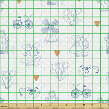 Avrupa Parça Kumaş Kalp Desenli Fonda Hollanda Unsurları Çizimi