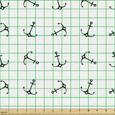 Denizcilik Parça Kumaş Düz Arka Planda Çapa Çizimi Örüntüsü
