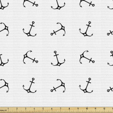 Denizcilik Parça Kumaş Düz Arka Planda Çapa Çizimi Örüntüsü