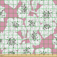 Çiçekli Parça Kumaş Dallarında Duran Dikey Tekrarlı Motifler