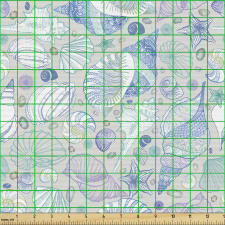 Okyanus Parça Kumaş Sevimli ve Zarif Detaylı Deniz Kabukları