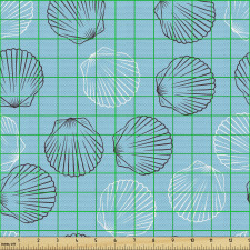 Midye Parça Kumaş Çizgisel Gerçekçi Deniz Kabuğu Çizimleri