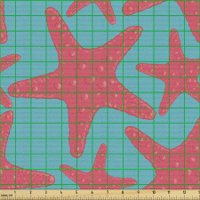 Yıldızlı Parça Kumaş Köşeli Deniz Canlılarının Tekrarlı Deseni