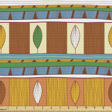 Bitki Parça Kumaş Çizgili Arka Plan Üzerine Yaprak Motifli Afiş