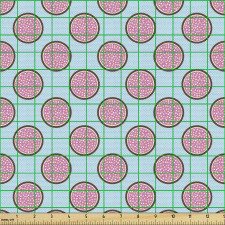 Geometrik Parça Kumaş Mavi Arka Plan Üzerine Puantiye Deseni