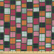 Kareli Parça Kumaş Sıralı Bozuk Şekilli Dörtgenler Temalı Afiş