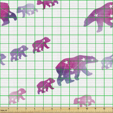 Hayvan Parça Kumaş Takım Yıldızları ile Parlak Kutup Ayıları