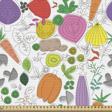 Karalama Parça Kumaş Basit Patlıcan Soğan ve Biber Çizimleri