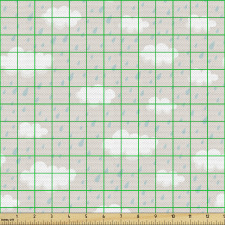 Yağmur Parça Kumaş Bulutlardan Akan Su Parçacıkları Deseni