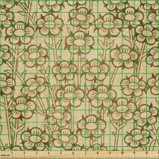 Retro Parça Kumaş Minimal Eski Moda Tarzda Çiçekler Tekrarlı