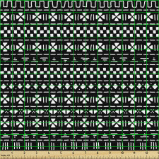 Geometrik Parça Kumaş Siyah ve Beyaz Şeritli Etnik Desenli