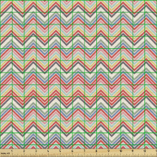 Şevron Parça Kumaş Yatay Şekilde Zikzak Stil Aralıksız Çizgiler