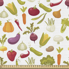 Yiyecek Parça Kumaş Rengarenk Sağlıklı Sebzeler Tekrarlı Desen