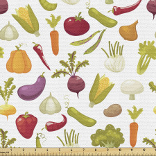 Yiyecek Parça Kumaş Rengarenk Sağlıklı Sebzeler Tekrarlı Desen