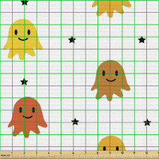 Hayalet Parça Kumaş Yıldızlı Arka Plan Üzerinde Sevimli Canavar