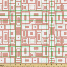 Geometrik Parça Kumaş Dikdörtgen Kare ve Nokta ile Grafik Desen