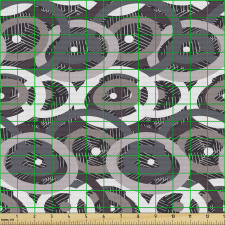 Geometrik Parça Kumaş İç İçe Daireler Desenli Yuvarlak Şık
