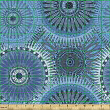 Mandala Parça Kumaş Aralıksız Mistik Temalı Şekiller Tekrarlı