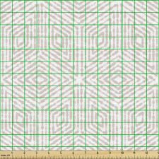 Geometrik Parça Kumaş Beyaz Fon Üzerindeki Boz Dörtgen Desenli