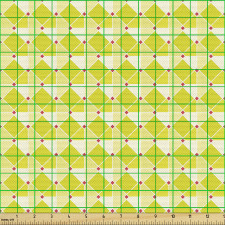 Geometrik Parça Kumaş Sapsarı Dörtgenler Desenli Beyaz Çokgen