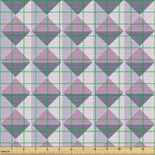 Geometrik Parça Kumaş Üçgenler ve Kareler Desenli Dörtgenli