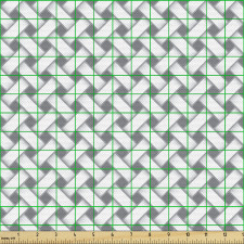 Geometrik Parça Kumaş Gri ve Beyaz Hasır Dokuma Efektli Desen