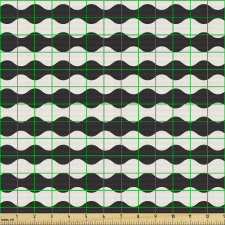 Geometrik Parça Kumaş Siyah Dalgalı Tekrarlayan Desenler Şık