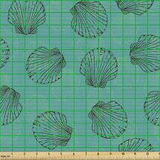 Sualtı Yaşamı Parça Kumaş Deniz Kabuğu Desenli