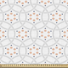 Geometrik Parça Kumaş Kesişen Yuvarlaklar ile Nokta Desenleri