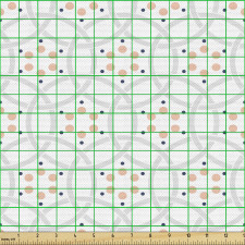 Geometrik Parça Kumaş Kesişen Yuvarlaklar ile Nokta Desenleri
