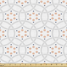 Geometrik Parça Kumaş Kesişen Yuvarlaklar ile Nokta Desenleri