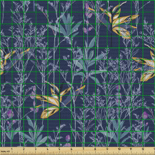 Doğa Parça Kumaş Parlak Zarif ve İnce Çiçek ve Yaprak Desenleri