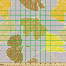 Botanik Parça Kumaş El Çizimi ile Sonbahar Yaprakları Deseni