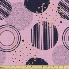 Geometrik Parça Kumaş Yuvarlak Dikey Çizgiler ile Soyut Desen