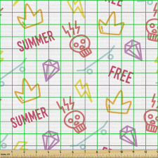 Yaz Parça Kumaş Eğlenceli Çılgın Minimal Figürler Tekrarlı