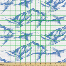 Coğrafya Parça Kumaş El Çizimi ile Güzel ve Detaylı Dağlar