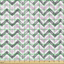 Karalama Parça Kumaş El Çizimi ile Vintage Zikzak Çizgiler